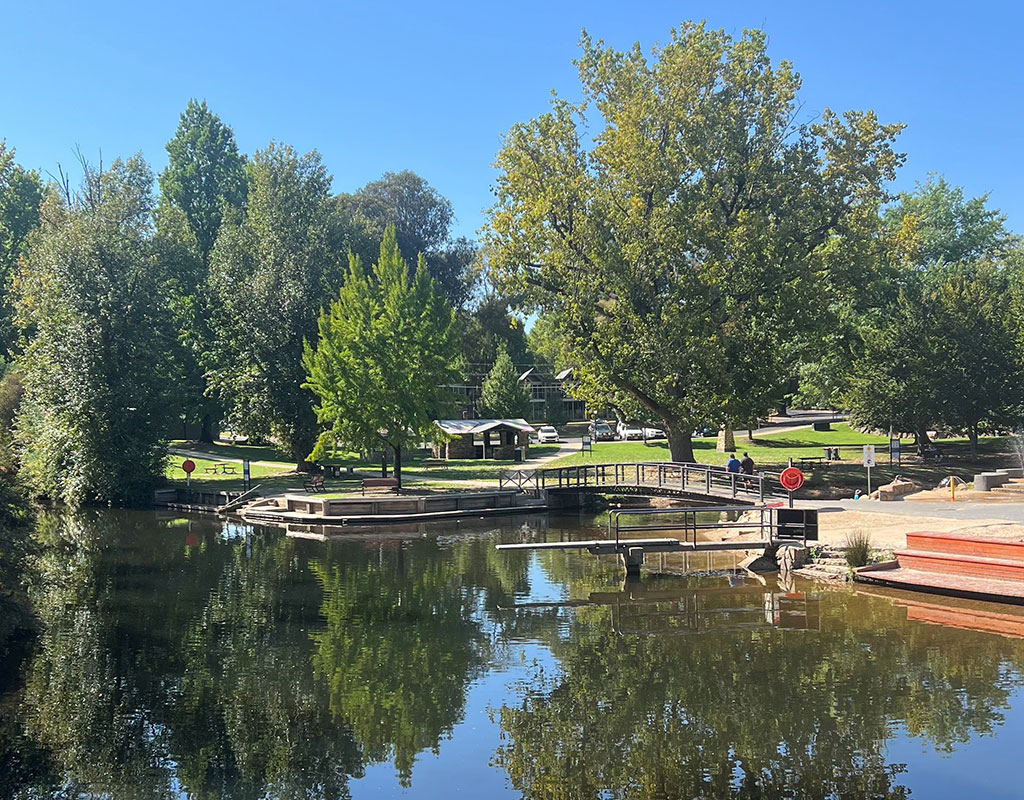 A view of Bright, Victoria, where the Bright Family Retreat is located